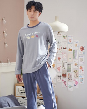 Homewear pure cotton long sleeve pajamas 2pcs set