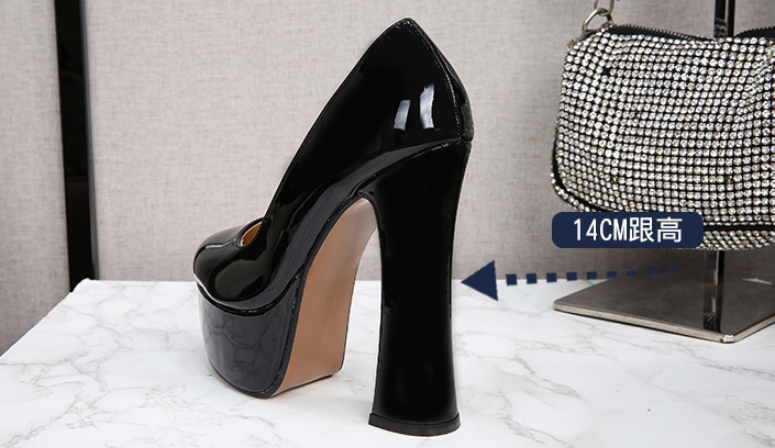 Round model high-heeled shoes catwalk platform for women