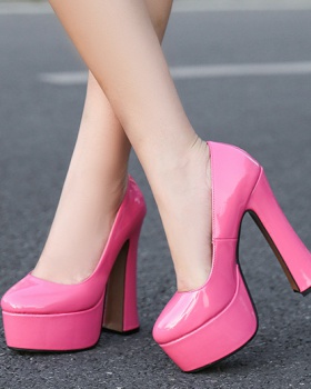 Round model high-heeled shoes catwalk platform for women