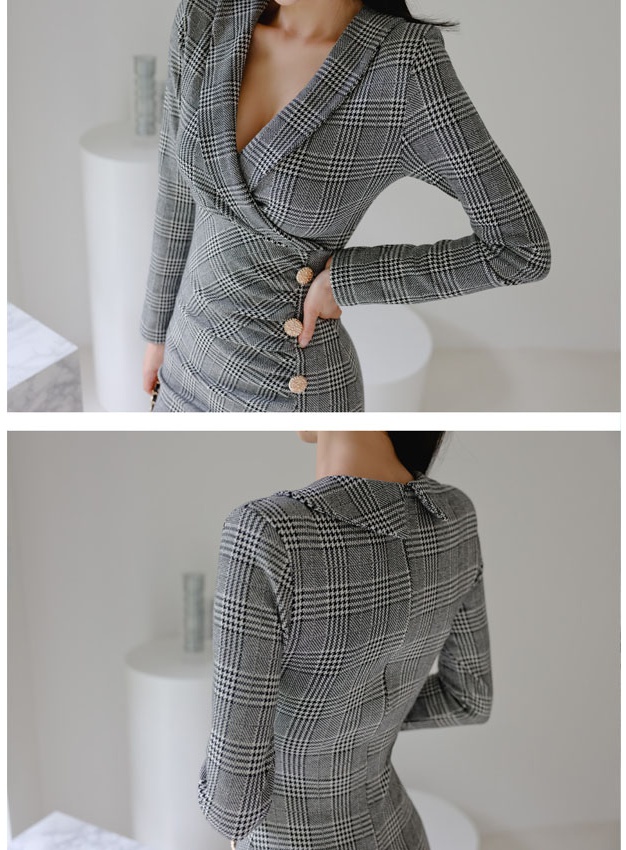 Korean style slim dress fashion split business suit