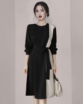 Slim autumn temperament fashion light dress for women