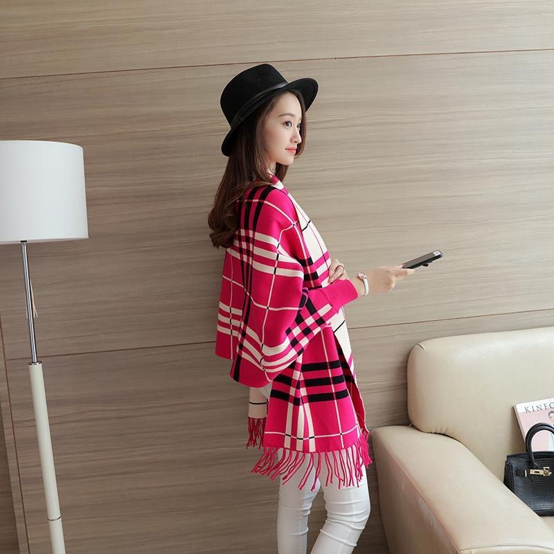 Stripe cardigan air conditioning shawl for women