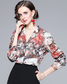 Fashion autumn long shirt printing thick coat for women