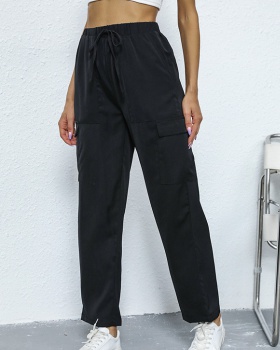 Pocket European style Casual long sweatpants for women
