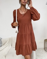 Pure fashion cotton linen European style dress for women
