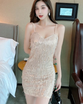 Sling package hip sequins sexy dress