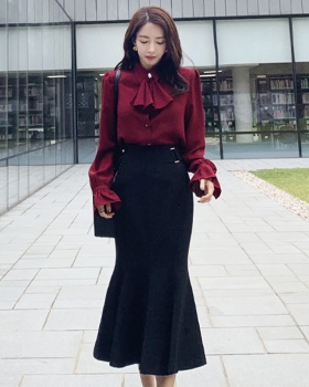 Autumn tops Korean style shirt 2pcs set for women
