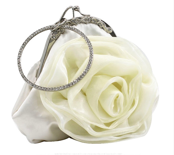 Fresh elegant banquet round rose handbag