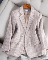 Ladies autumn and winter temperament plaid woolen coat