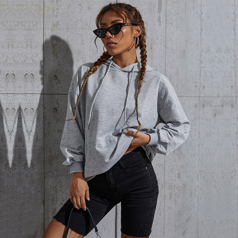 Hooded autumn Casual pocket bottoming hoodie for women