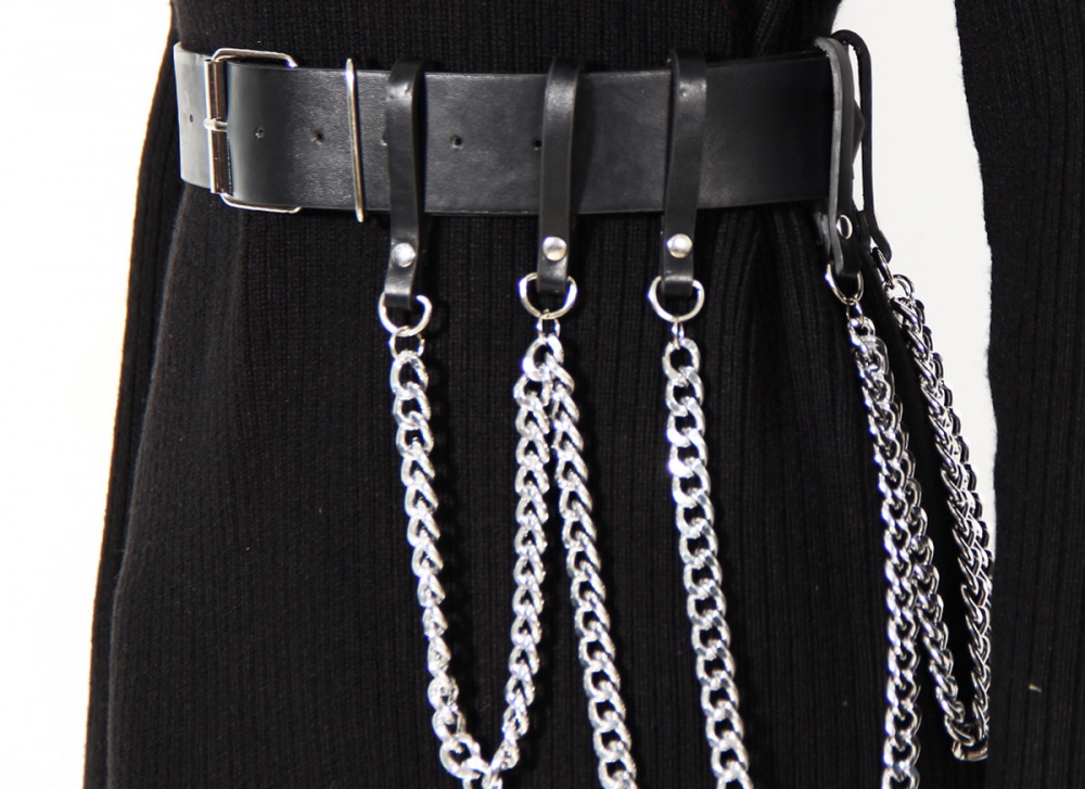 Package hip irregular hem dress chain belt for women