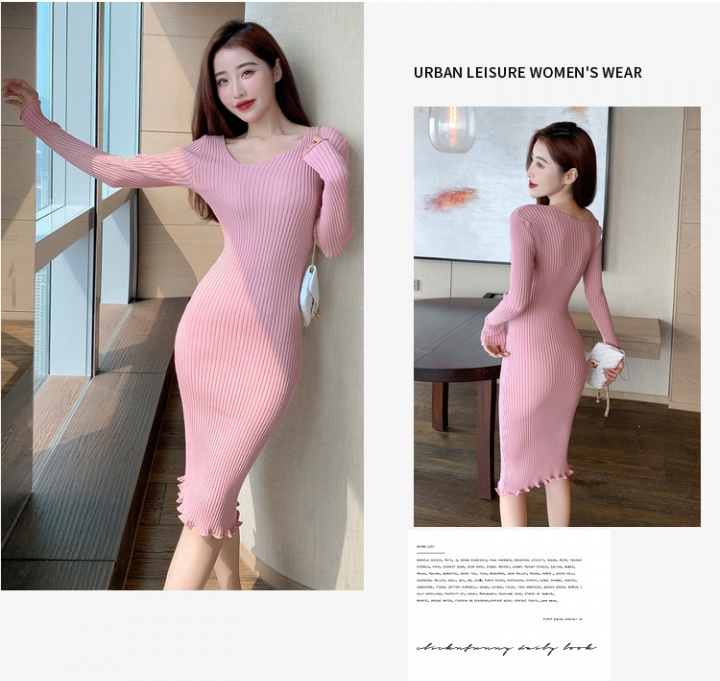 Temperament slim knitted package hip dress for women