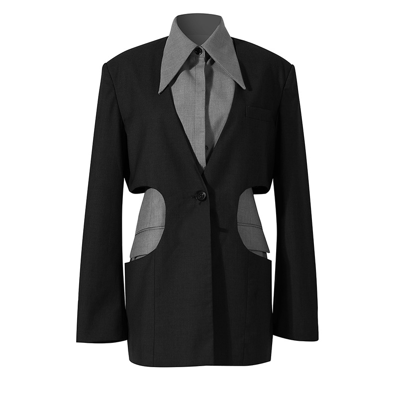 Fashion business suit laminated coat for women