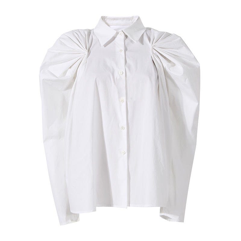 Minority raglan sleeve autumn tops temperament lapel shirt