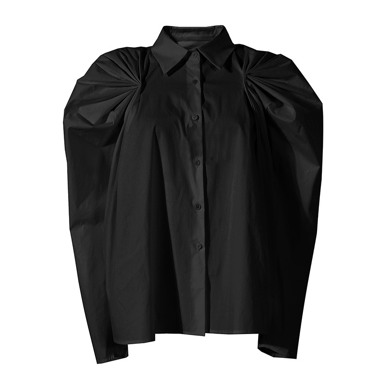 Minority raglan sleeve autumn tops temperament lapel shirt