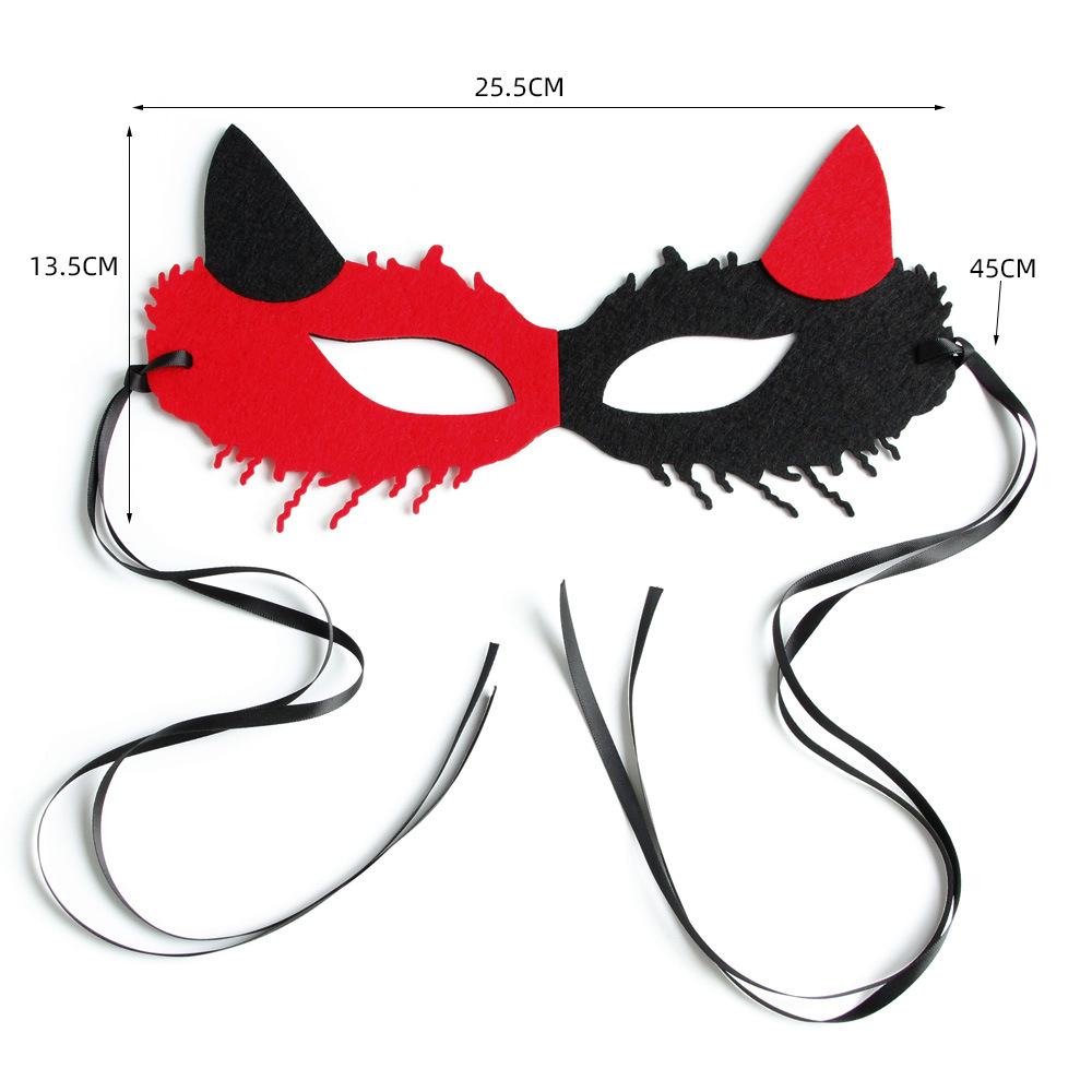 Party christmas prom half face couples mask fox headwear