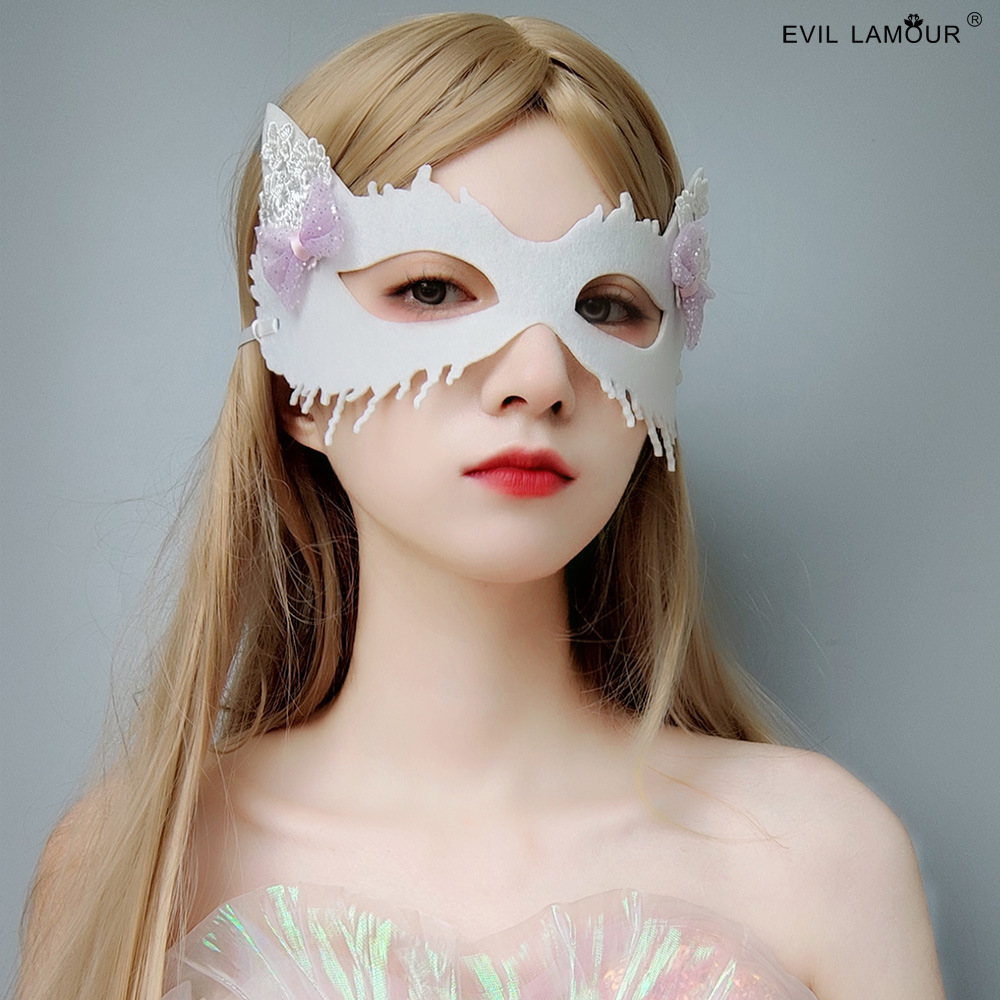 Party white bow decoration mask lovely halloween accessories