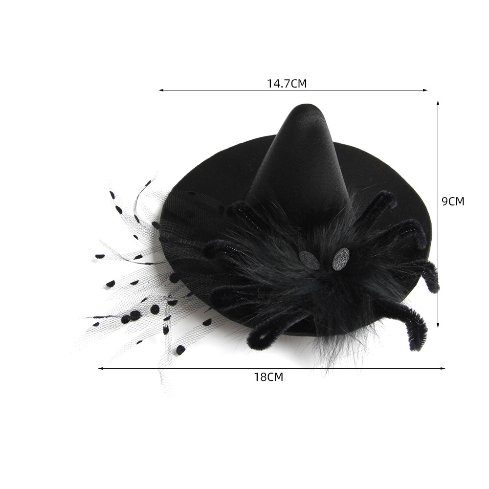 Sexy black gauze formal dress hairpin spider hat