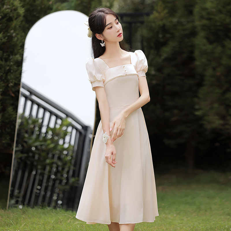 Autumn long dress minority bridesmaid dress for women
