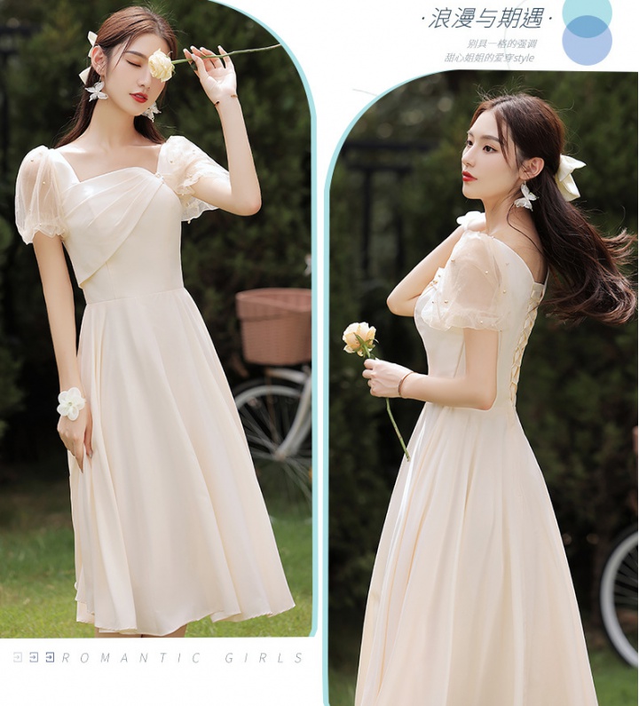 Autumn long dress minority bridesmaid dress for women