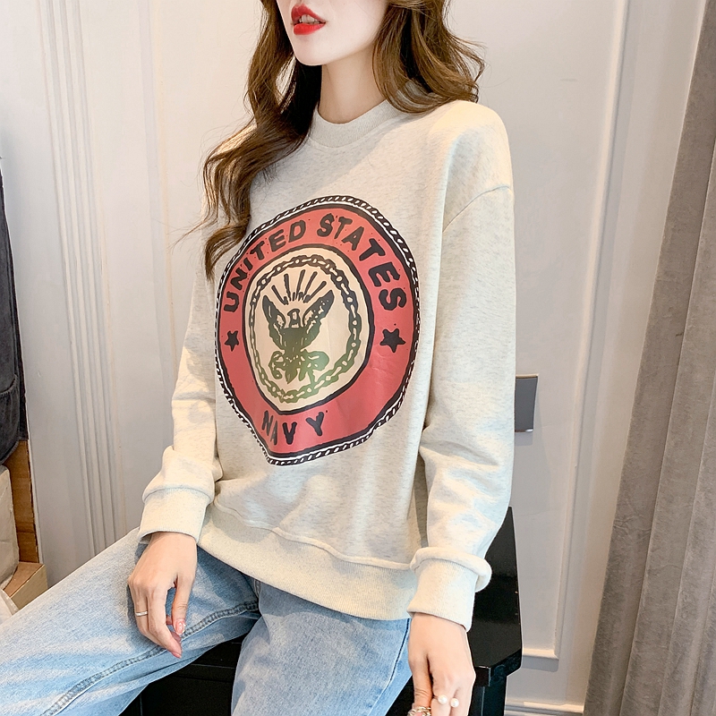 Couples pullover autumn street badge hoodie