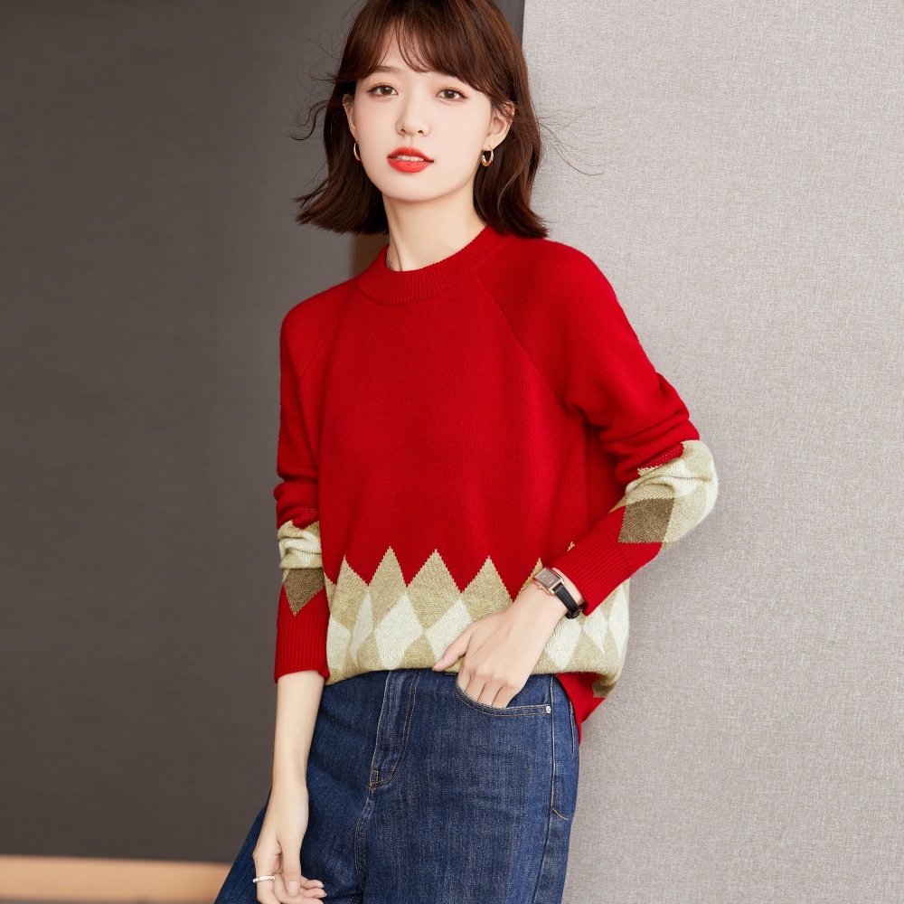Western style knitted bottoming shirt for women