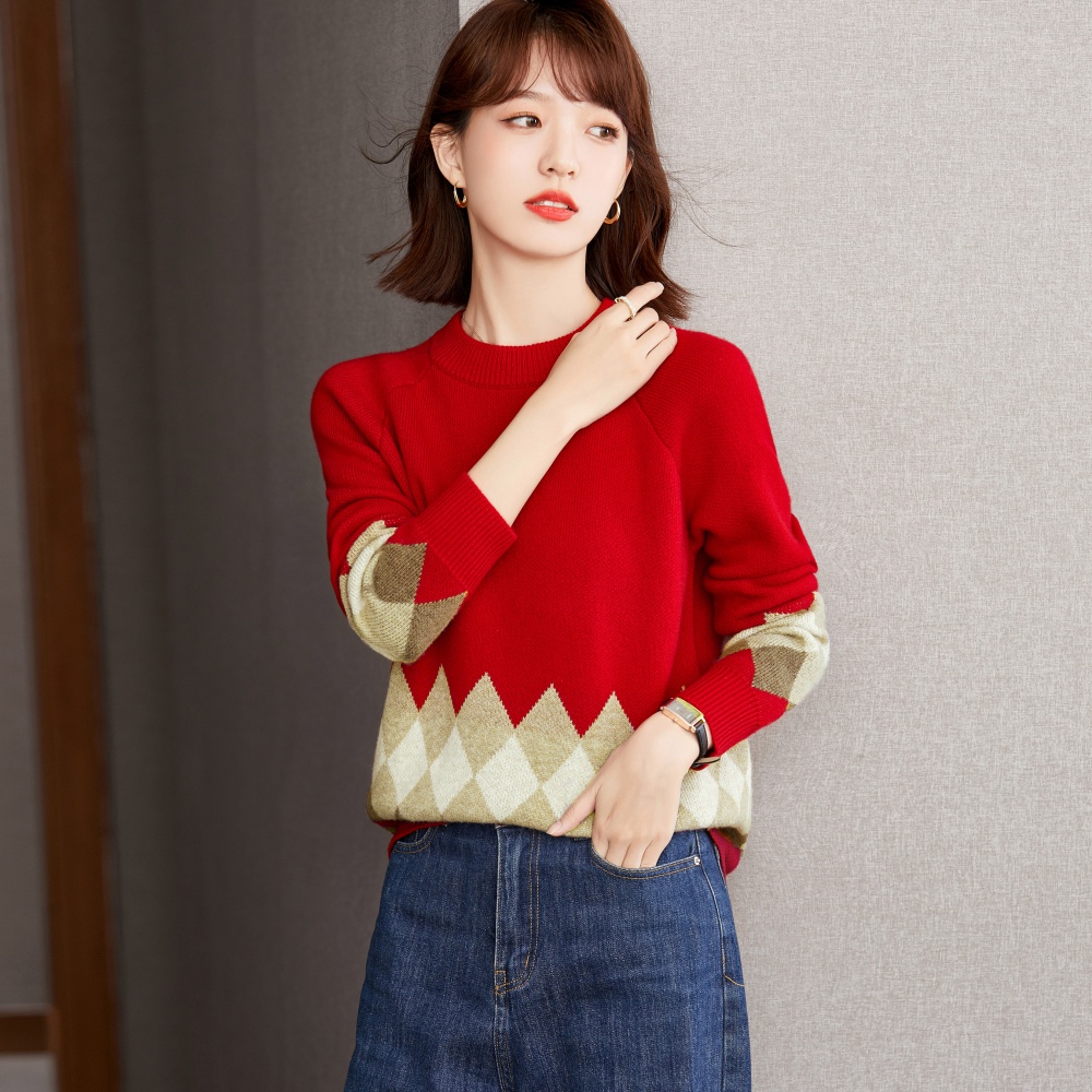 Western style knitted bottoming shirt for women