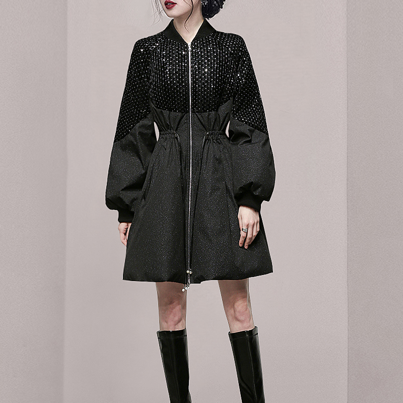 Winter Casual overcoat big skirt sequins down coat for women