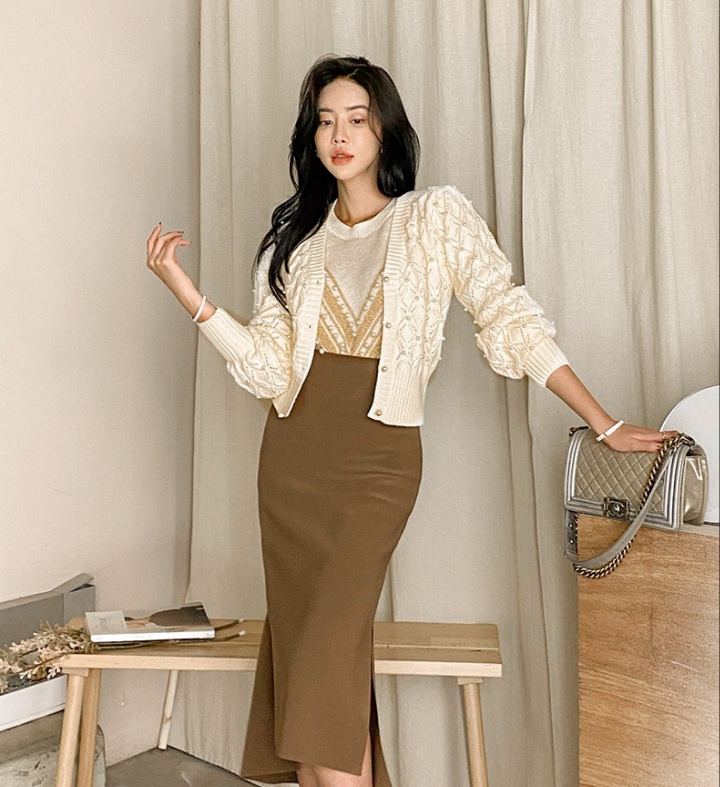 Light Korean style knitwear sweater temperament pearl shirts