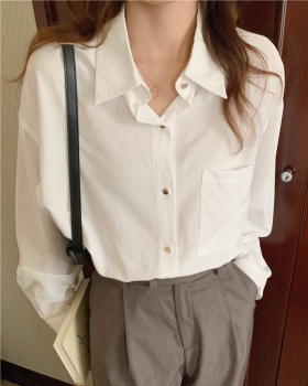 Korean style long sleeve pure temperament shirt