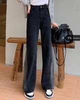 Loose black wide leg pants high waist jeans for women