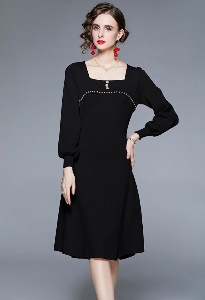 Temperament France style retro pinched waist dress for women
