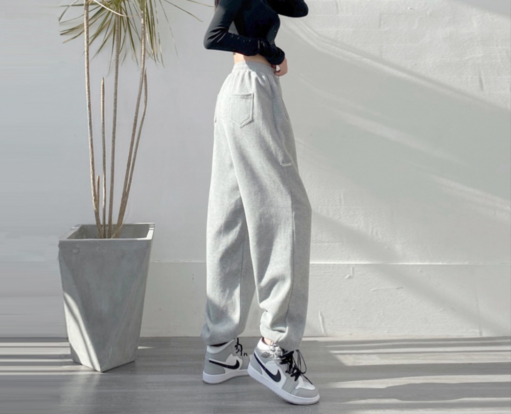 Loose Casual winter harem thick sweatpants for women