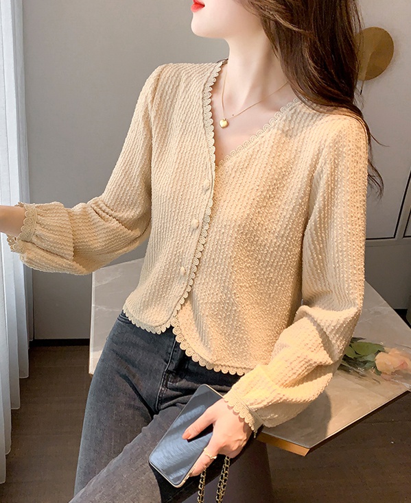Korean style all-match tops autumn and winter shirt for women