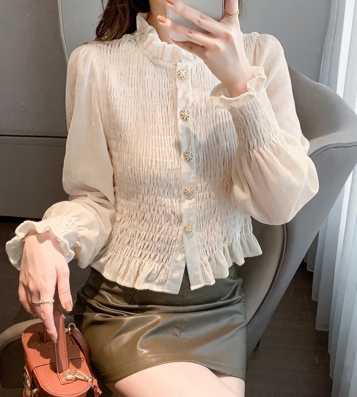 Slim autumn and winter shirt bottoming tops for women