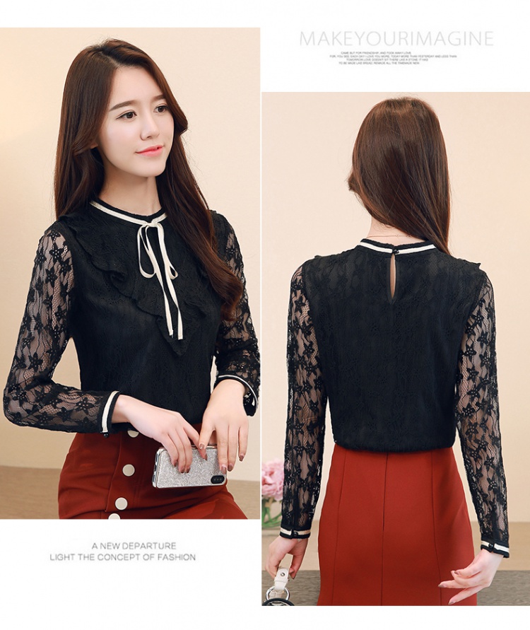 Autumn fashion bottoming shirt lace tops for women
