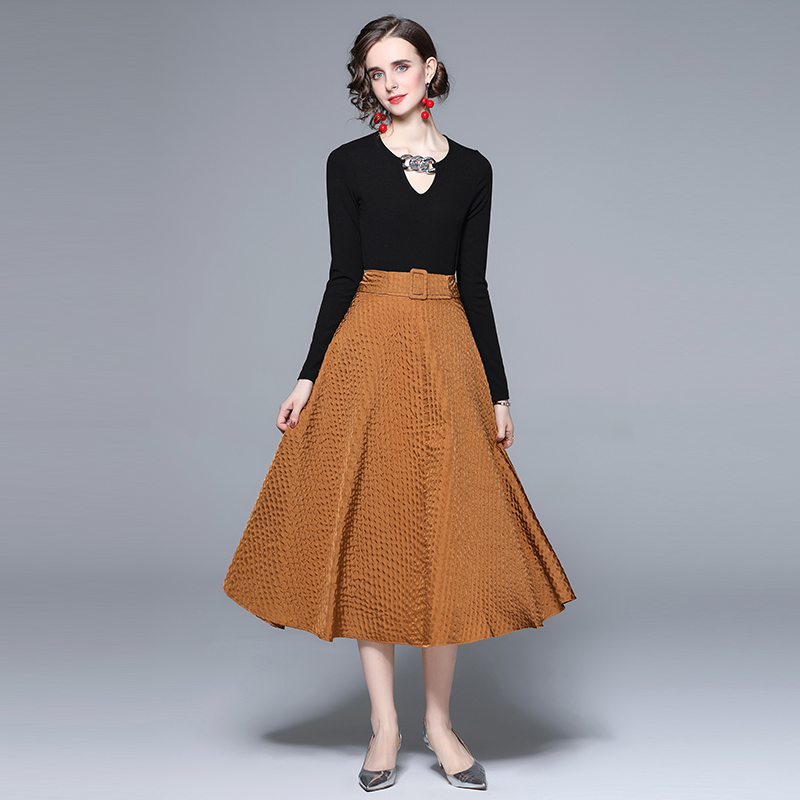 Ladies tops fashion skirt 2pcs set for women