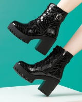Patent leather short boots martin boots for women