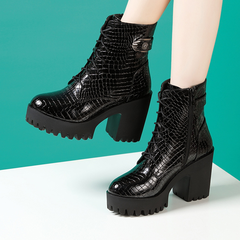 Thick plus velvet half Boots high-heeled short boots