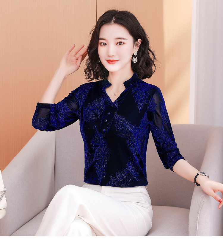 Western style bottoming shirt thick tops for women