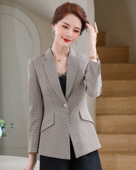Houndstooth tops spring and autumn business suit for women