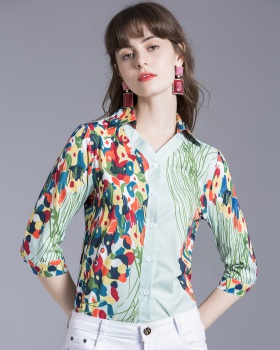 Retro minority floral shirt for women