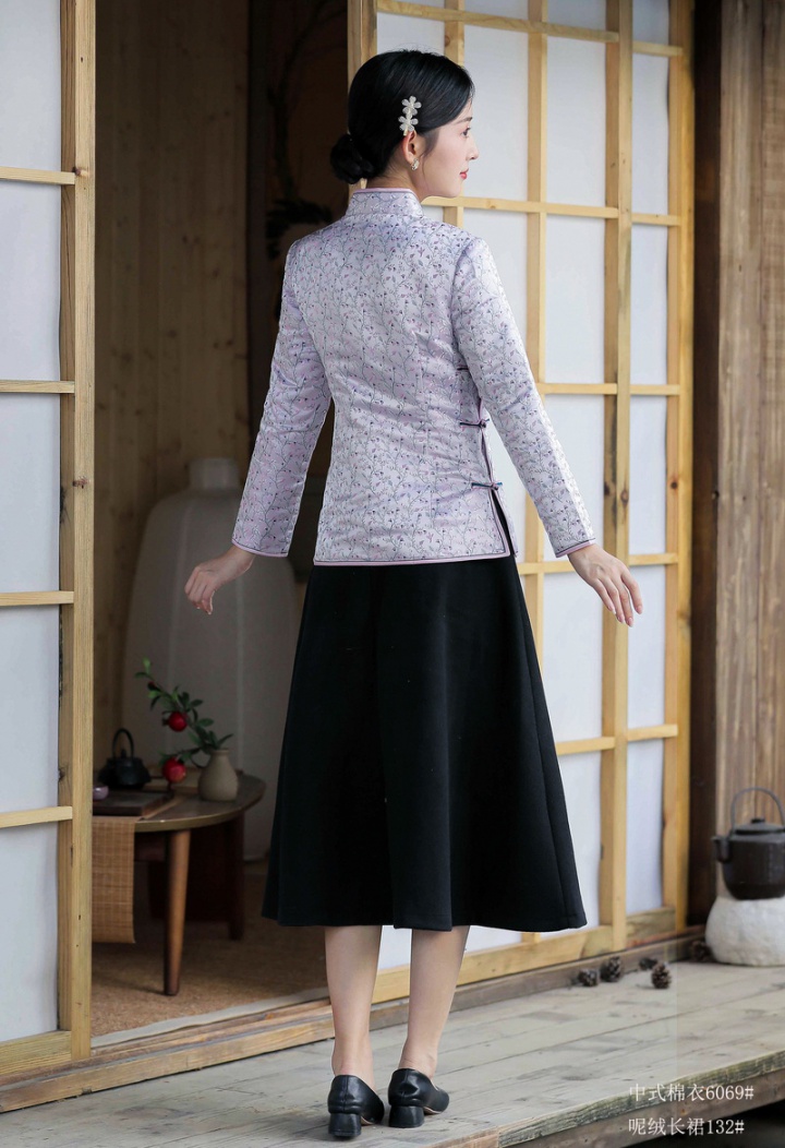 Refinement skirt Chinese style cotton coat 2pcs set