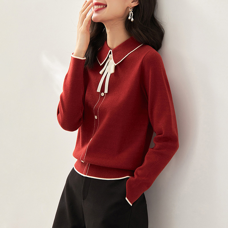 Bottoming autumn and winter tops fashion and elegant sweater
