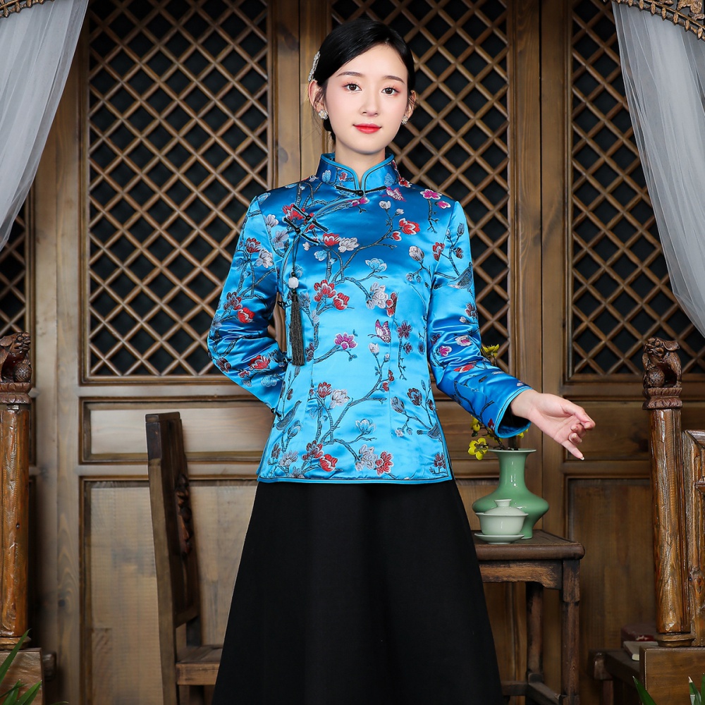 Refinement elegant colors Chinese style winter cotton coat