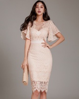 Korean style splice lace fashion bottoming dress