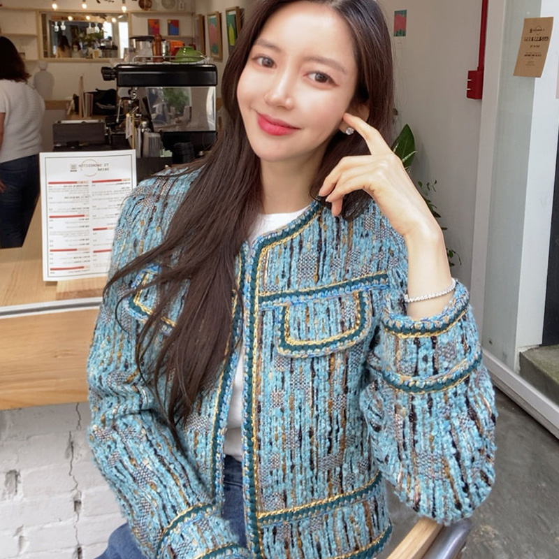 Temperament woolen tops Korean style short coat for women