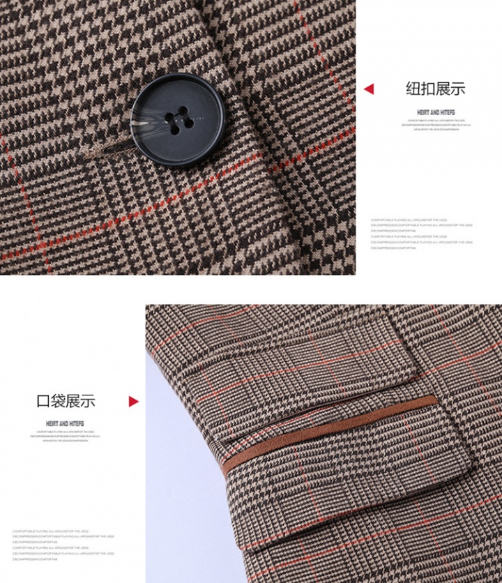 British style plaid coat Korean style business suit