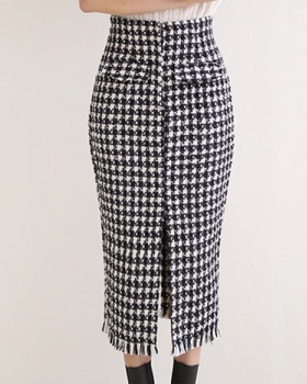 High waist houndstooth Casual Korean style skirt for women