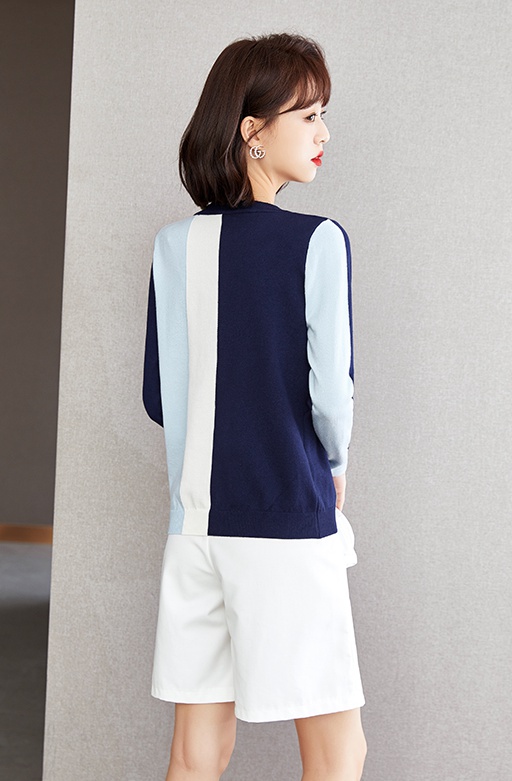 Temperament fashion autumn and winter mixed colors sweater